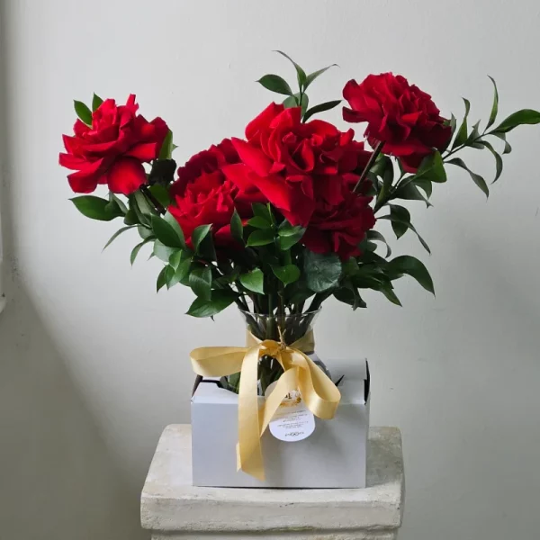 Red Ecuadorian Rose Signature Fluffed Bouquet